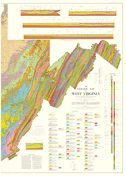 image of the eastern portion of Map-1, WV Geologic Map